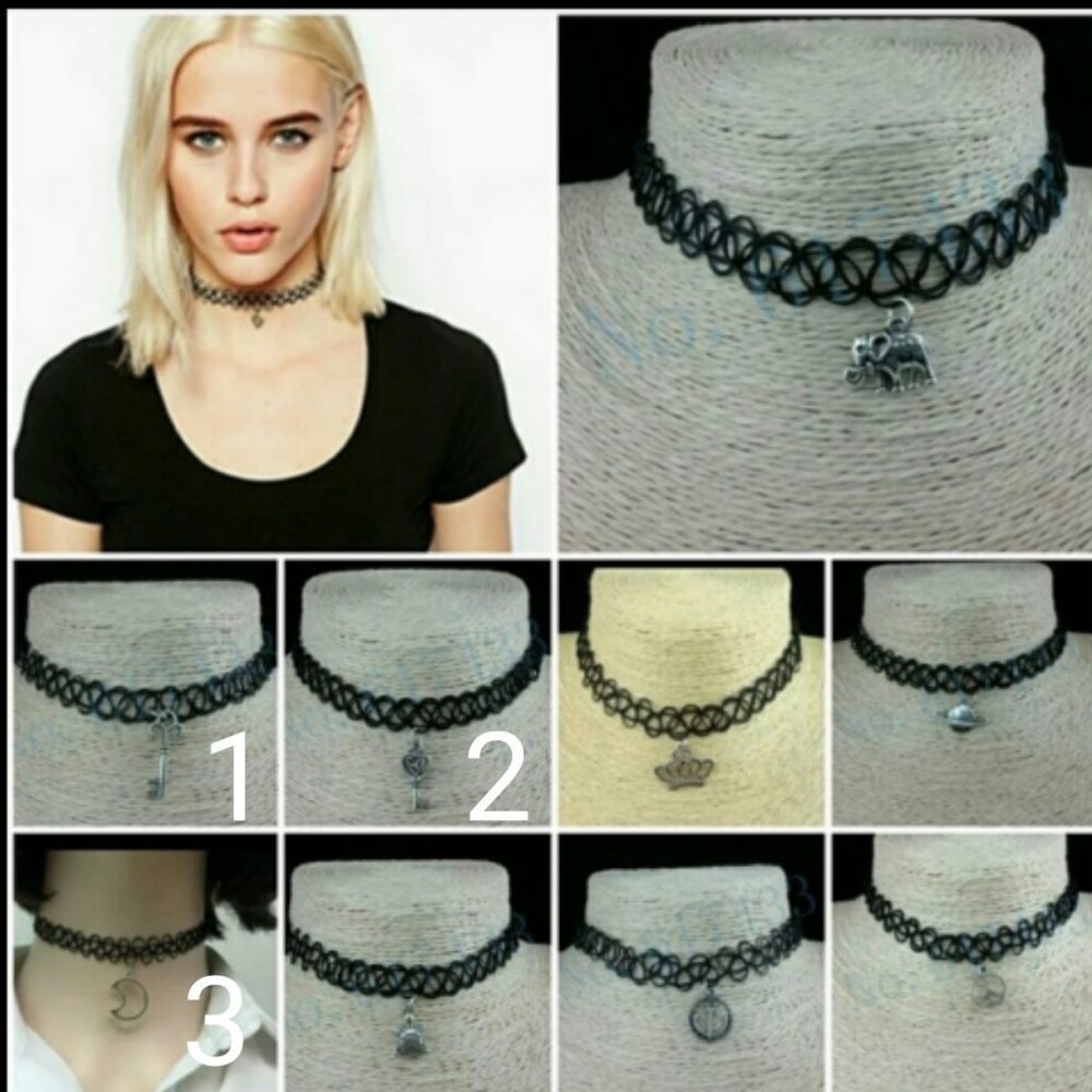 Vintage Stretch Tattoo Choker Necklace Gothic Punk
